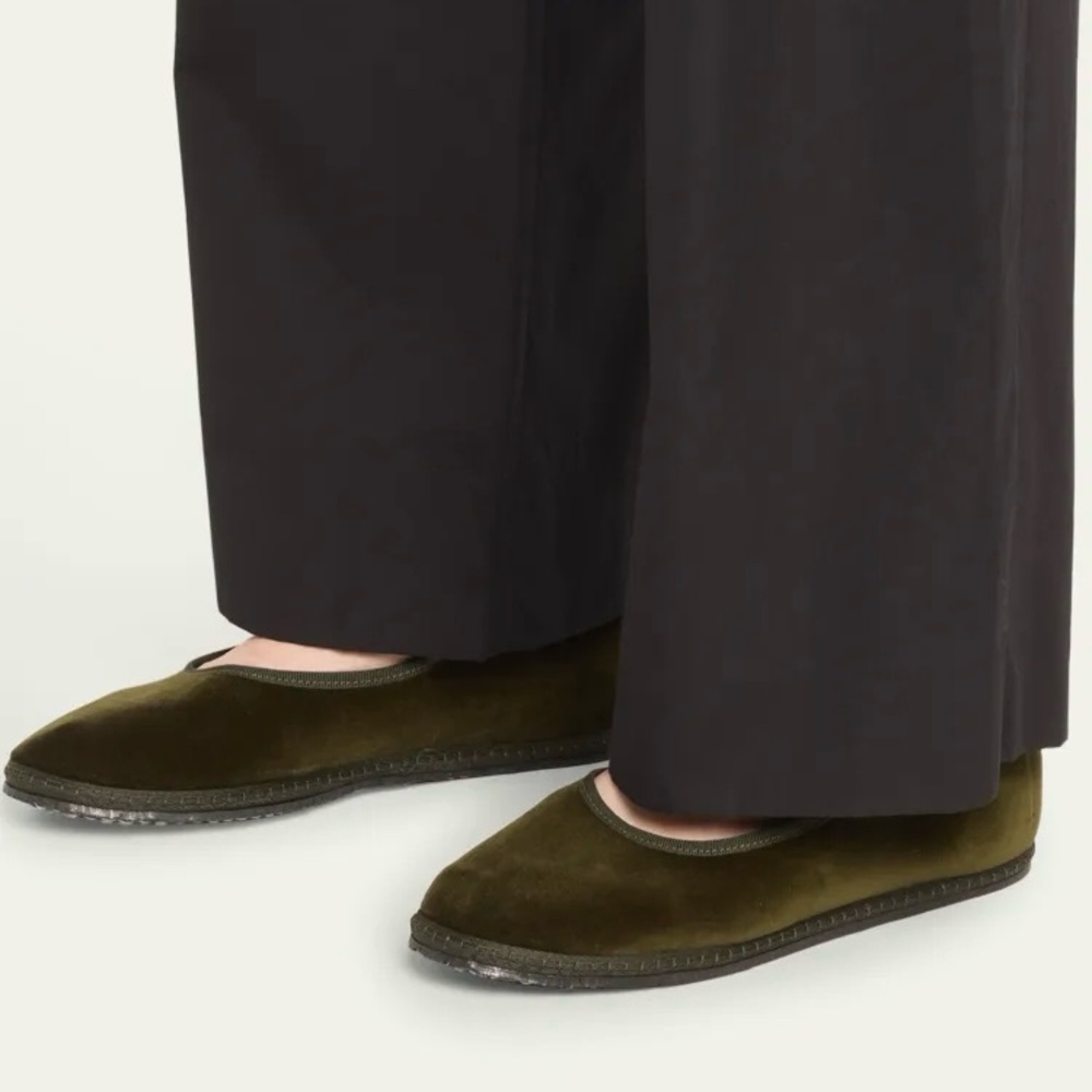 NWT ViBi Venezia Women's Mary Jane Velvet Ballet Flats Bottiglia Olive 40 EU, 10 - Picture 7 of 8